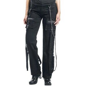 Women's Chains Black Rhinestones Gothic Punk Buckles Pant Emo Pants Straps Baggy
